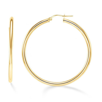 Earrings Hoop 3mm x 45mm Yellow Gold 375