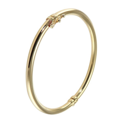 Bracelet Bangle Yellow Gold 375 Fil Rond 3.8mm