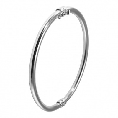 Bangle Silver 925 Section Round 4mm