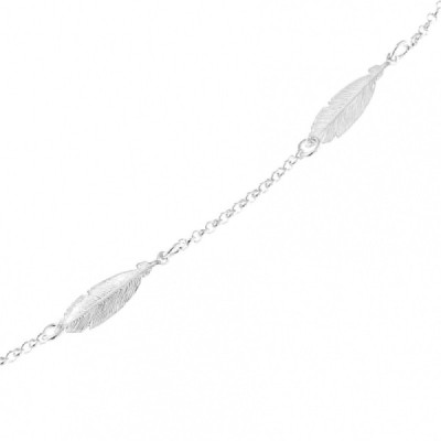 Bracelet silver trois motifs plumes