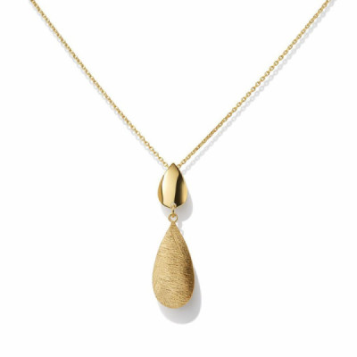 Necklace Silver 925 gold-plated Drop brossee