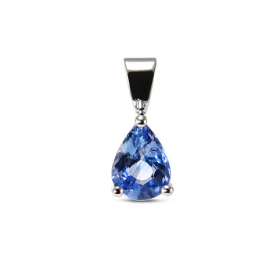 Pendant White Gold 750 Sapphire Ceylon Pear 8x6mm